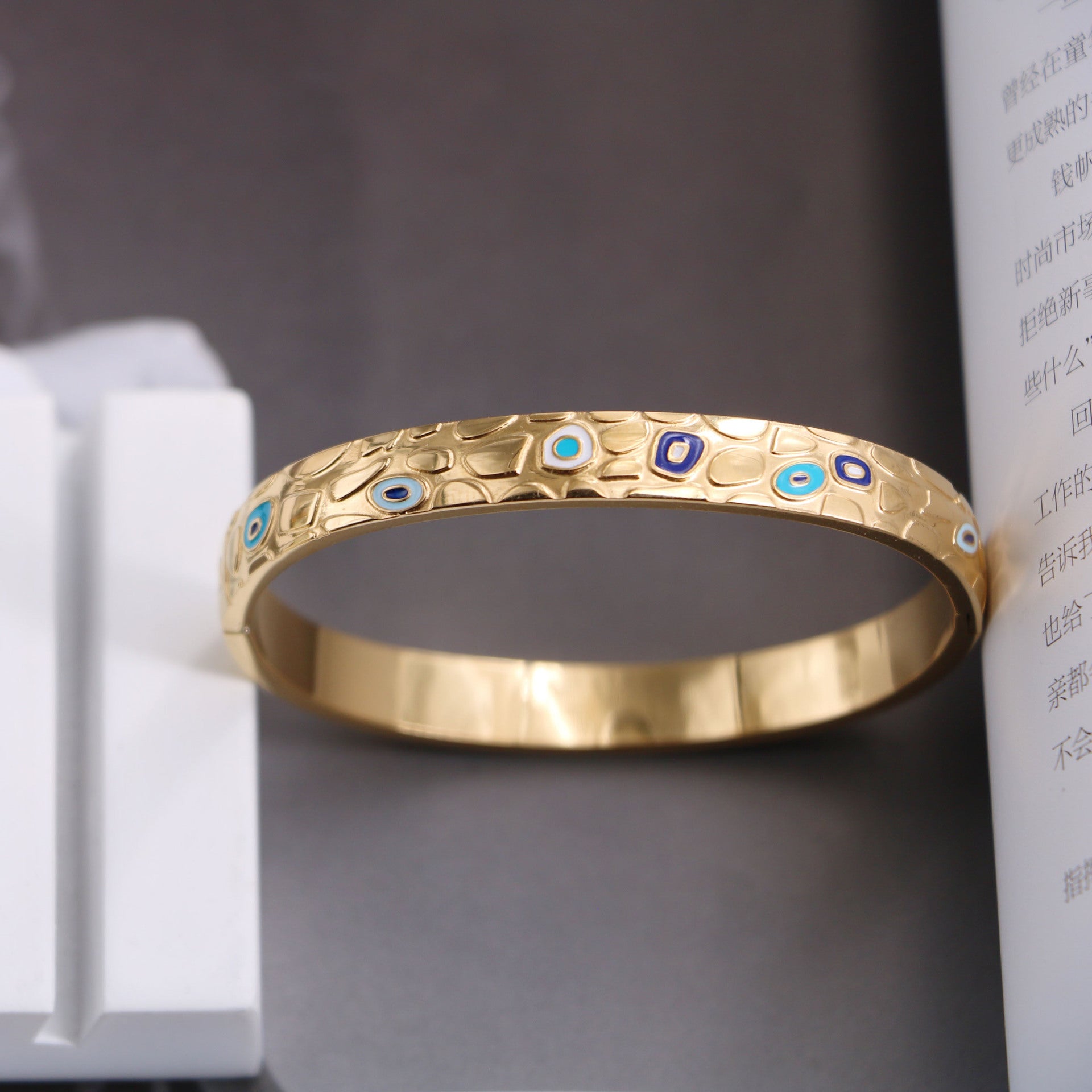 Wholesale Titanium Steel 18K Gold Devil Eye Bracelet